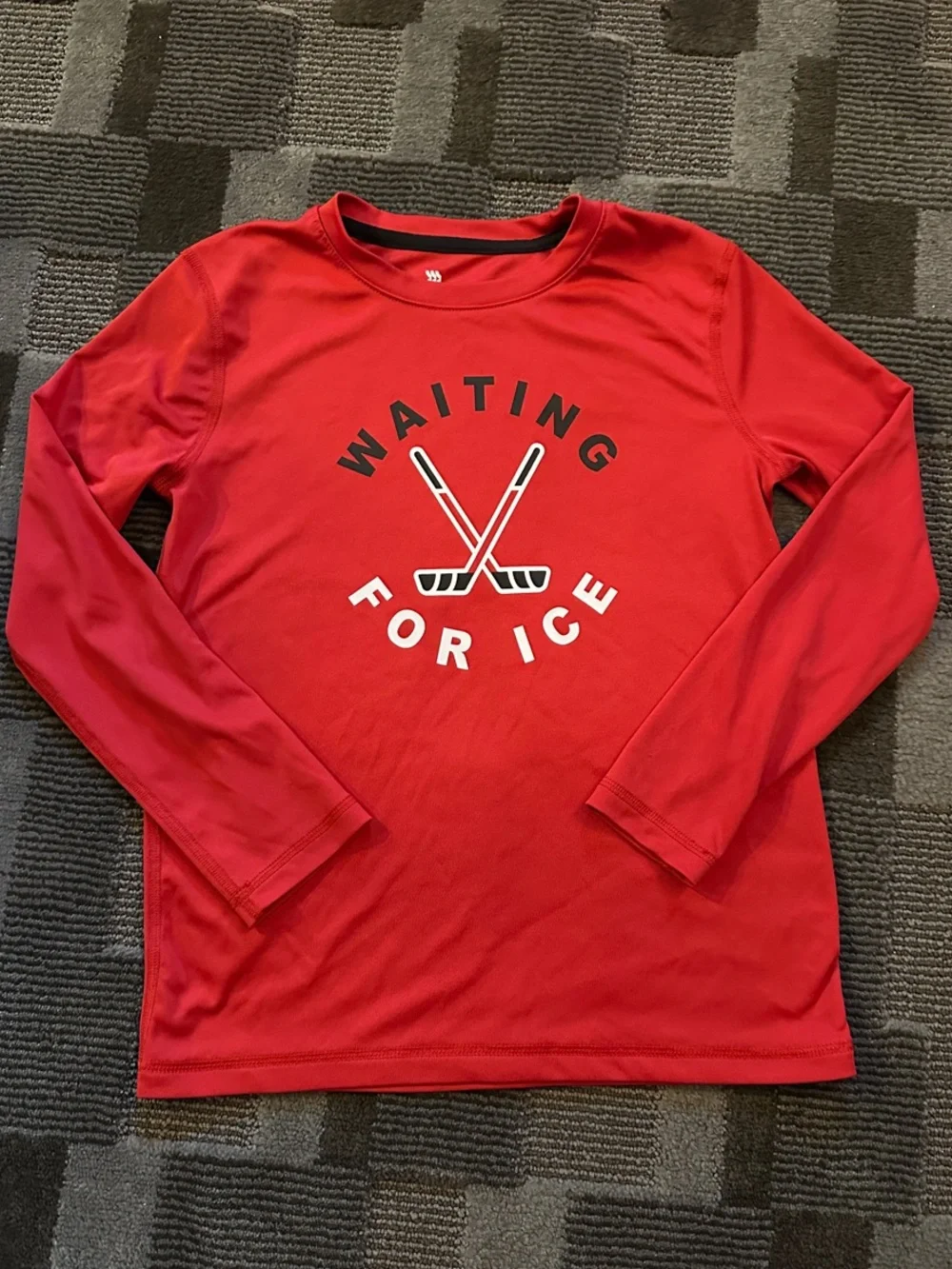 all in motion Red Long Sleeve 'Waiting for Ice' Kids Tee